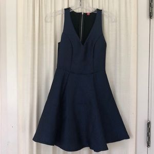 Blue and black shimmer cocktail dress